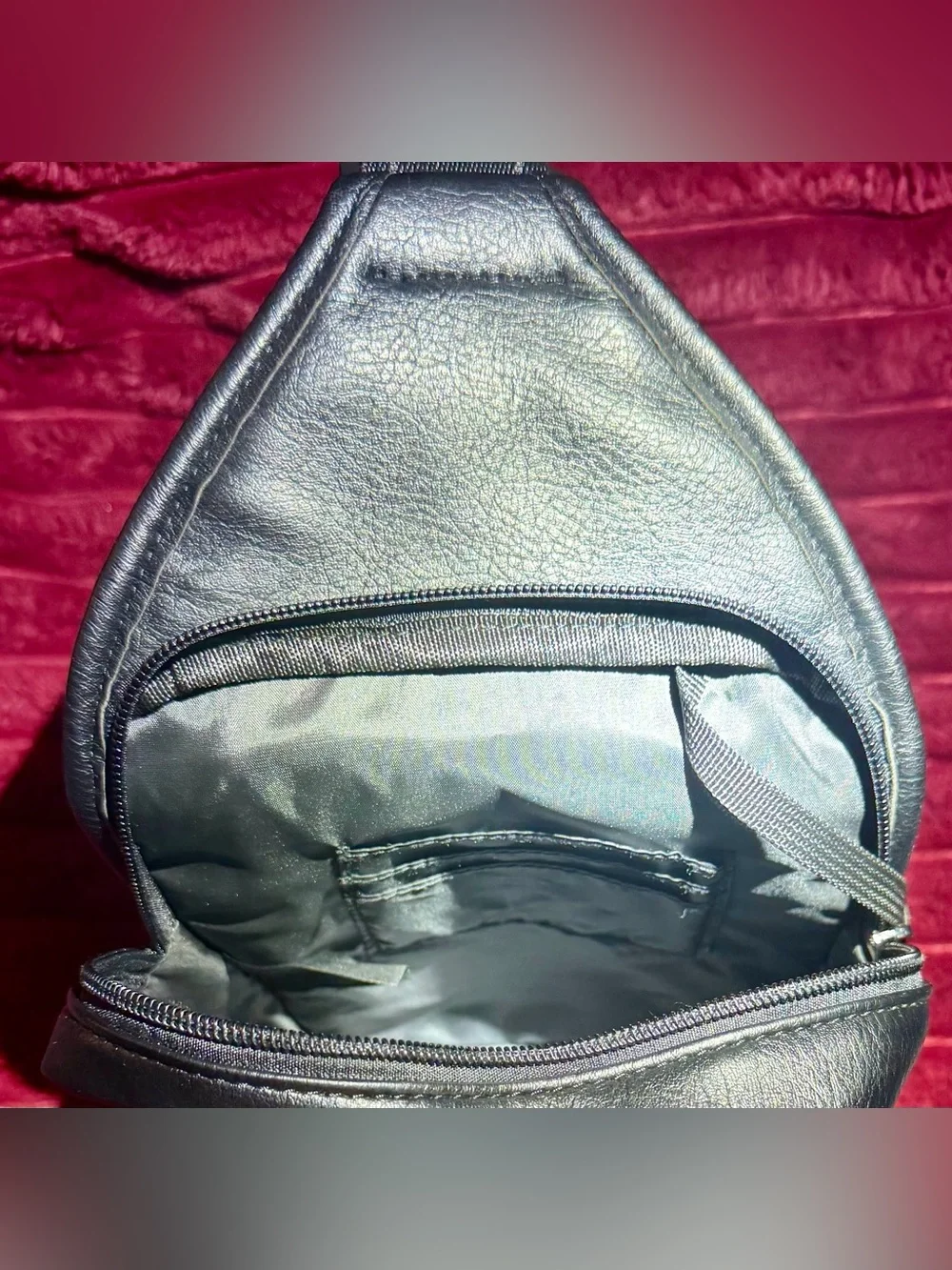 True Religion Black & Gray Patterned Sling Bag